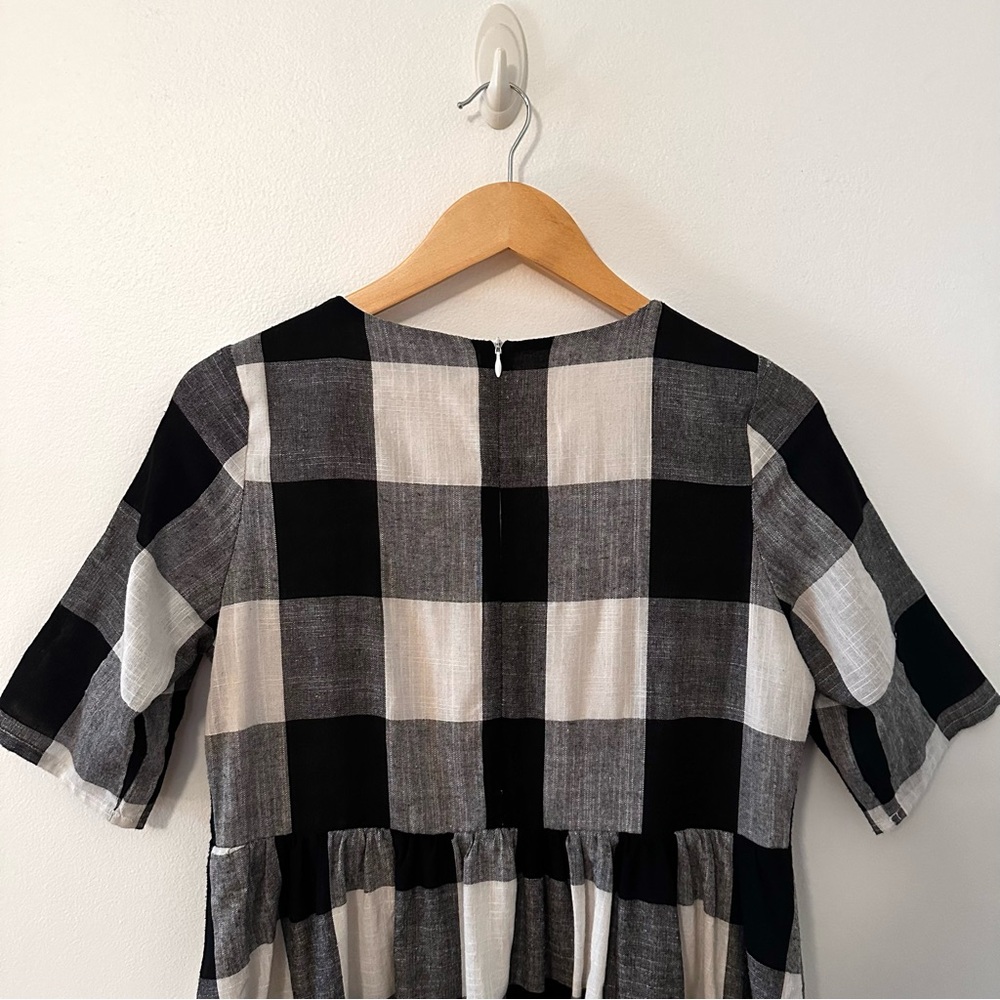 Roolee Black and White Plaid Midi Dress - Picture 7 of 9